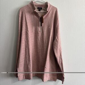 Tailor Vintage Pullover sweater heather red 1/4 zip sweateshirt Mens XXL NWT